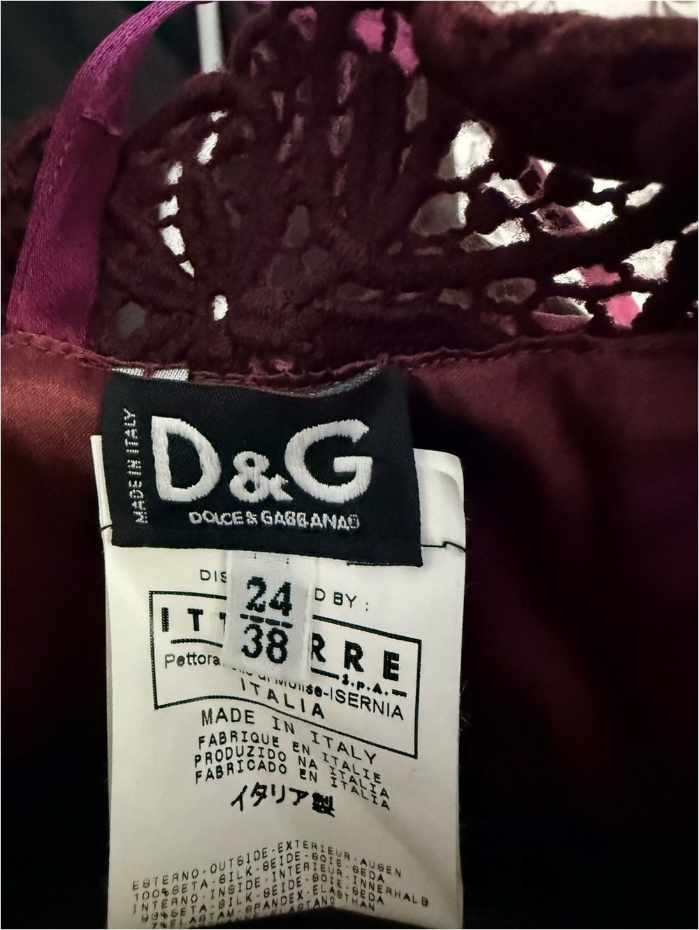 DOLCE & GABBANA Vintage Lace-Trim Silk Sheath Dress - Pink - IT 38 - Picture 6 of 9